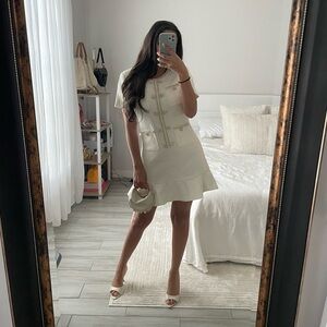 NIWIY Elegant White Tweeted Dress